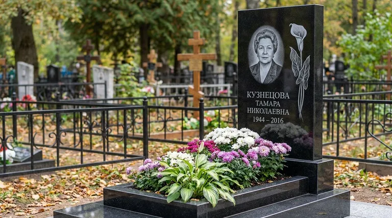 Памятник с гравировкой калл — выполненная работа «Кузнецова» в Мурманске