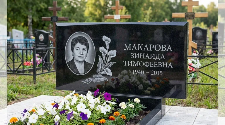 Памятник с гравировкой калл — выполненная работа «Макарова» в Мурманске