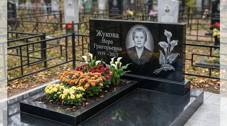 Памятник с гравировкой калл — выполненная работа «Жукова» в Мурманске