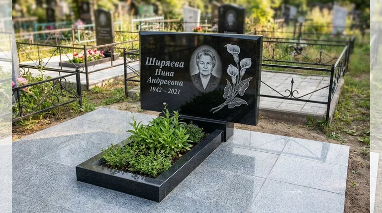 Памятник с гравировкой калл — выполненная работа «Ширяева» в Мурманске