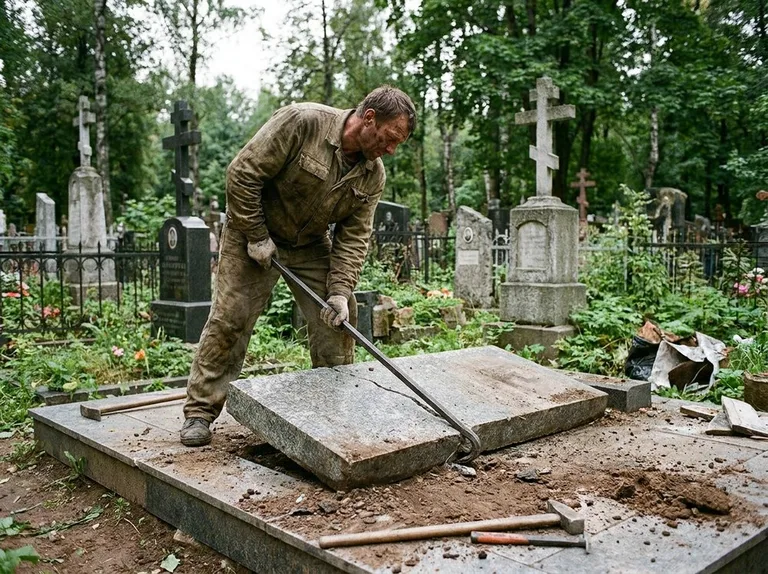Демонтаж гранитной плитки и мощения участка в Мурманске