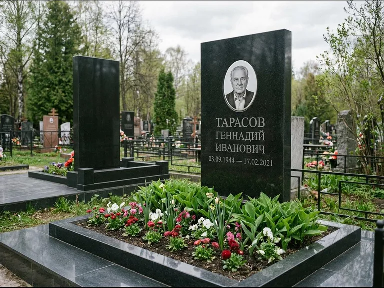 Керамический портрет на габбро-диабазе в Мурманске