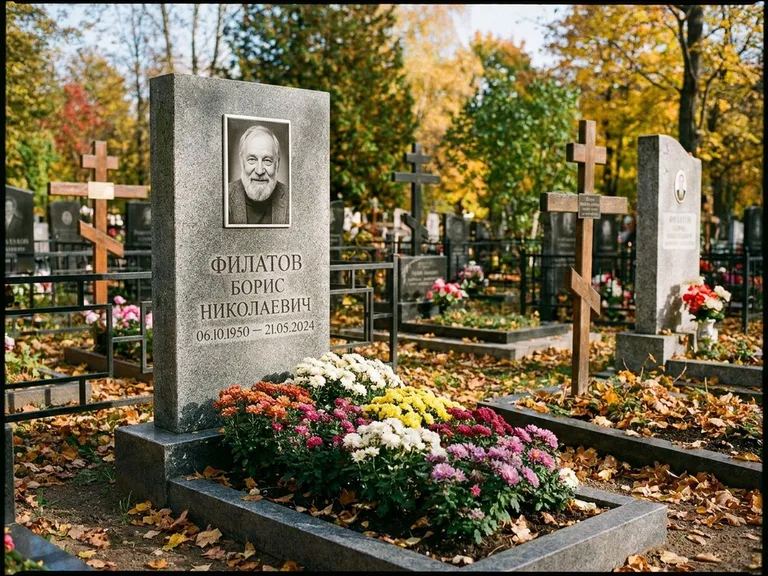 Керамический портрет с цветником в Мурманске