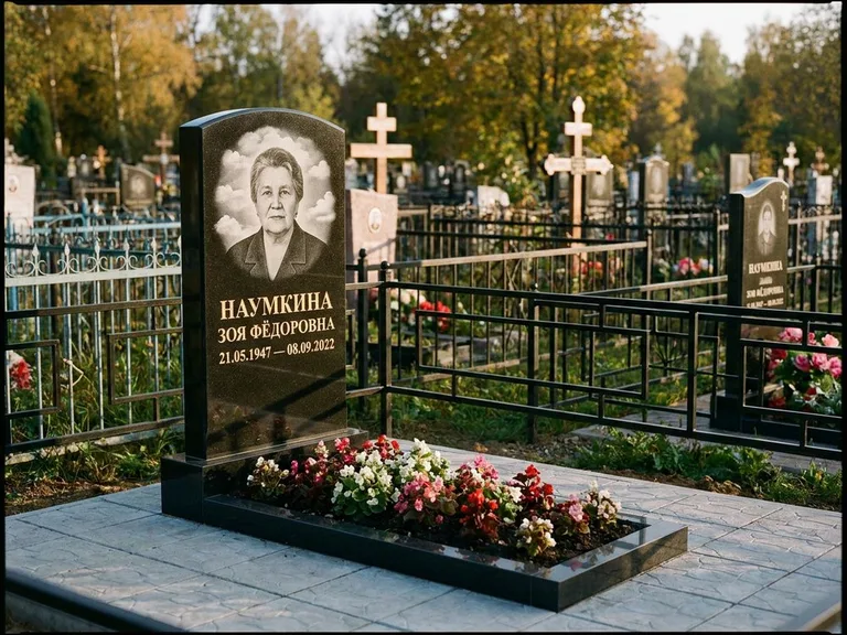 Гравировка портрета на чёрном граните — выполненная работа 30 в Мурманске