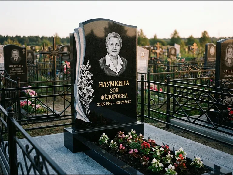 Гравировка портрета на чёрном граните — выполненная работа 6 в Мурманске