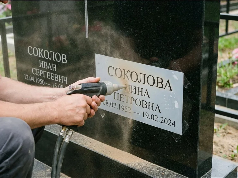 Догравировка ФИО и дат — гравировка с выездом на кладбище в Мурманске