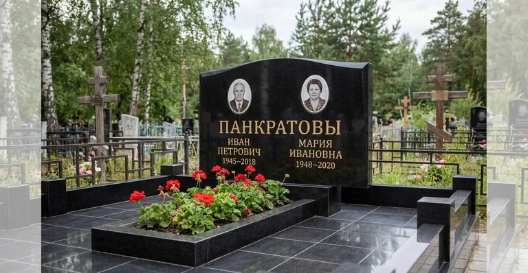 Памятник с оградой, Памятники мастерской «Мастер Каменев» на кладбищах Самары