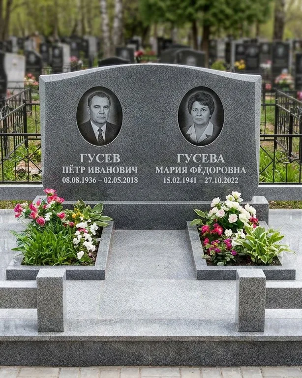 Памятник под ключ из белого мрамора в Мурманске
