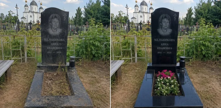Мойка фигурного памятника до и после в Мурманске