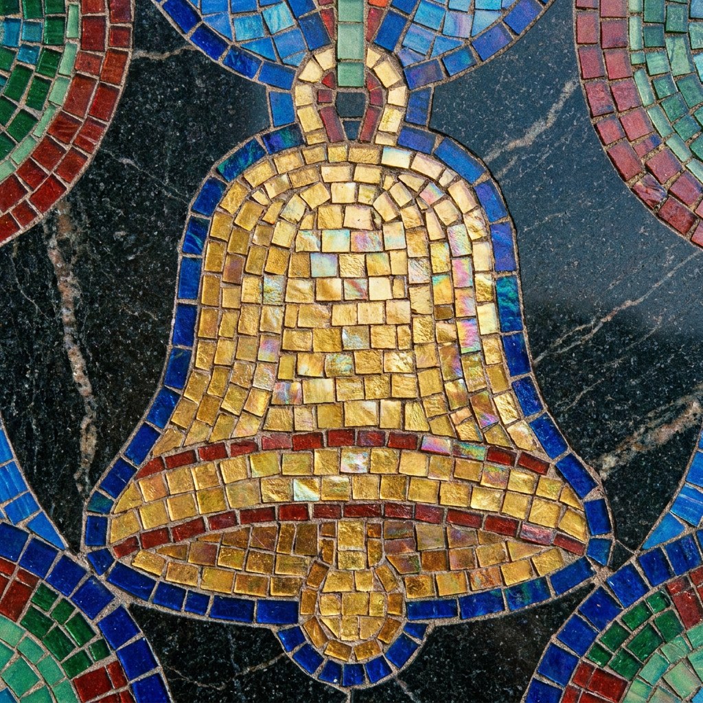 Мозаика на памятник: колокол — звон памяти