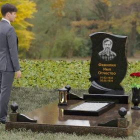 Гранитный вертикальный светский памятник - П106