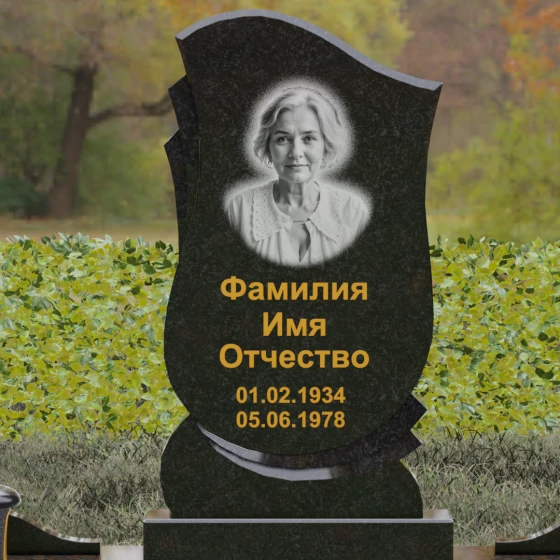 Мемориал с резьбой «Скалы» и волной, гранит Габбро-диабаз