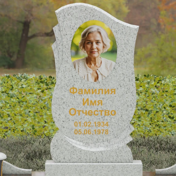 Мемориал с резьбой «Скалы» и волной, гранит Мансуровский