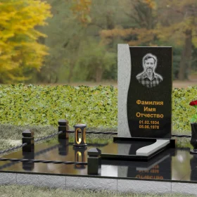 Гранитный вертикальный памятник для одного - П125