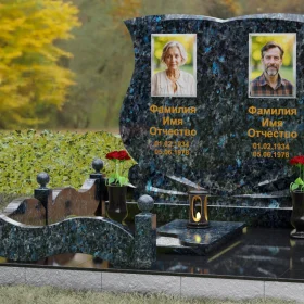 Гранитный горизонтальный памятник для двоих - П148