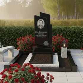Элитный Гранитный вертикальный памятник без креста - ПН116