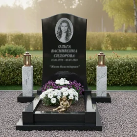 Гранитный мемориальный комплекс светского дизайна - ПН126