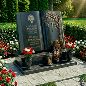 Гранитный элитный памятник для двоих - ПН236