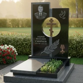 Вертикальный элитный гранитный памятник - ПН329