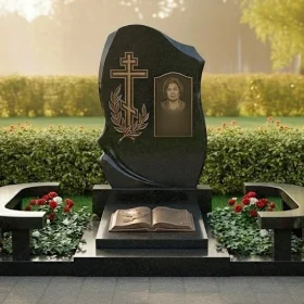 Православный гранитный памятник с крестом - ПН378