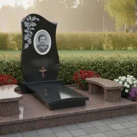 Элитный Гранитный памятник с крестом вертикальный - ПН387
