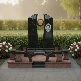 Гранитный памятник с православным крестом вертикальный - ПН388