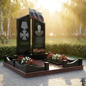 Элитный Гранитный светский памятник вертикальный - ПН405