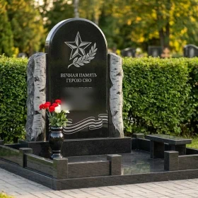 Гранитный светский мемориальный комплекс вертикальный - ПН407