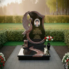Светский комбинированный вертикальный памятник - ПН583
