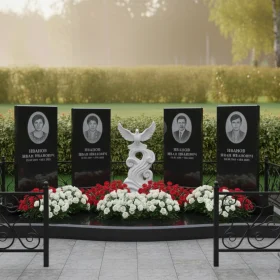 Гранитный или мраморный памятник для четырех - ПН675