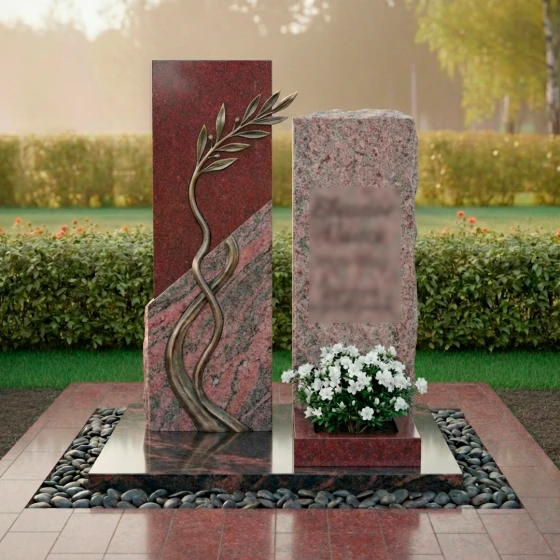 Мемориальный комплекс с бронзовой ветвью, гранит Лезниковский