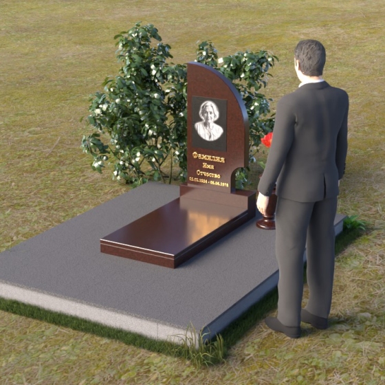 Фигурная гранитная стела с вырезом