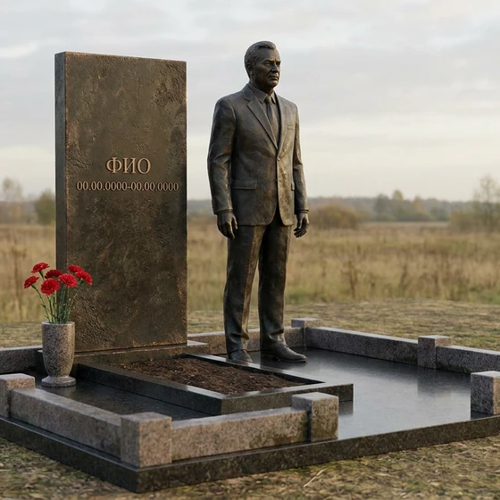 Бронзовый мемориал с резной фигурой в полный рост
