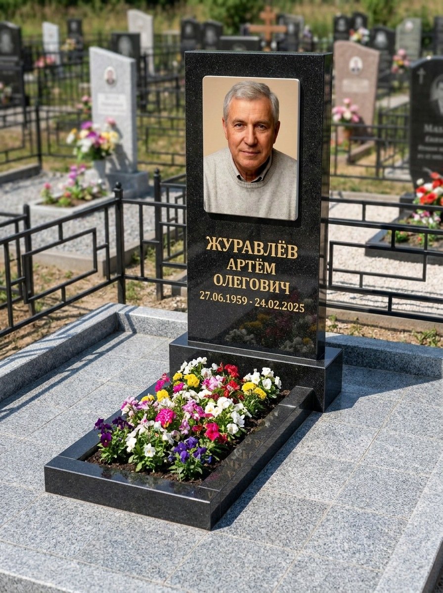 Портрет на памятнике в Мурманске — Выцветшее фото восстановили — керамогранит 180×240 мм