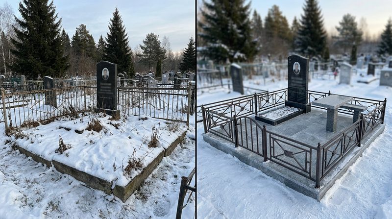 Благоустройство могилы в Мурманске — пример 2