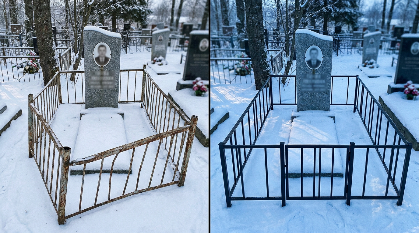 Установка ограды в Мурманске — пример 1