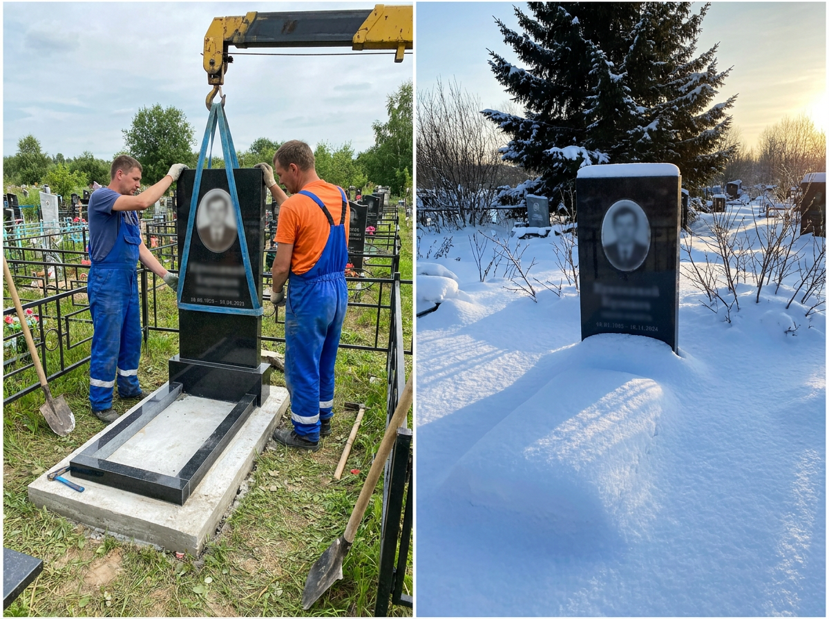 Установка памятника в Мурманске — пример 3